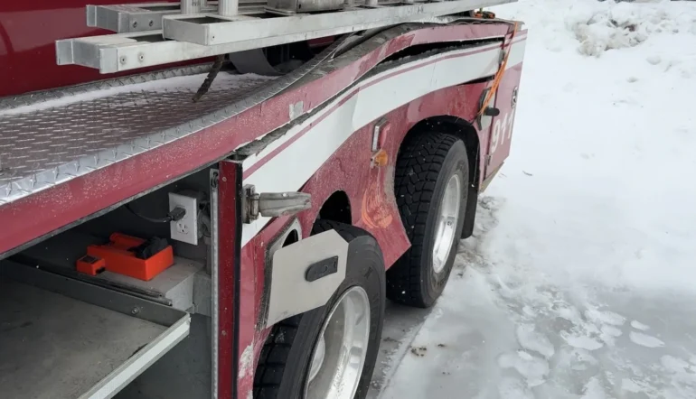 Fire truck accident icy roads